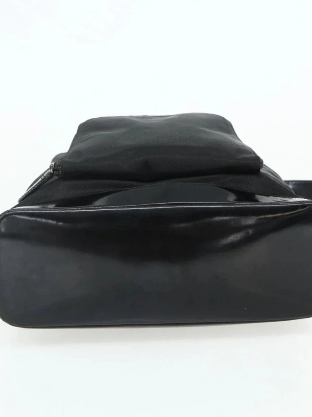 GUCCI Bamboo Bag Patent leather Black Silver 003 2058 0059 5 Auth ka4208